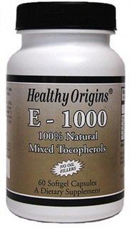 Healthy Origins Natural Vitamin E with 100% Natural Mixed Tocopherols is a major antioxidant that supports cardiovascular health..