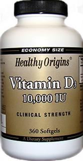Health Origins Vitamin D3 10,000 is key nutrient manufactured in a highly absorbable liquid softgel from.