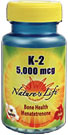 K-2, commonly called Vitamin K or Menatetrenone, from Nature's Life provides your body with 5,000 mcg for optimal bone health..
