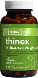 Thinex by NutraOrigin the Multi-Action Weight-Loss Supplement deveolped to help suppress appetite and decrease body fat..
