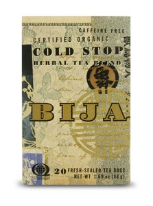 The synergistic, potent formula used in Bija COLD STOP Tea uses 2.4 grams of the highest quality herbs and spices to create a safe and effective healing cold remedy..