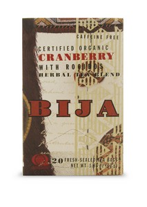Each Bija Cranberry with Rooibos teabag contains 2,000mg of organic cranberry, which is equivalent to four 500mg capsules and also 600mg of healthy and delicious Rooibos..
