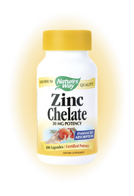 Nature's Way Zinc Chelated is an effective tool for achieving optimum health. It enhances cellular reproduction and supports cell growth and repair..