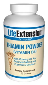 Thiamin Powder (Vitamin B1)- Vitamin B1, or thiamine, is an antioxidant member of the B complex, that assists in energy metabolism, aids digestion (especially of carbohydrates), inhibits glycation and keeps the nervous system healthy..