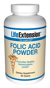 Folic Acid Powder- Folic acid (folate) is a member of the B-complex family. It is found in abundance in leafy green vegetables, but is often deficient in the standard American diet..