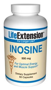 Inosine 500 mg- belongs to a chemical family known as purine nucleotides. It penetrates cell walls of both cardiac and skeletal muscle and once inside promotes the manufacture of ATP.