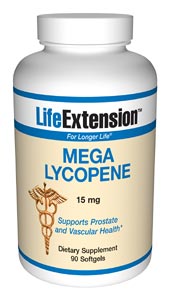 Mega Lycopene- Lycopene may be an important substance in maintaining prostate health.  A recent clinical trial demonstrated that lycopene at a dose of 15 mg per day can significantly improve markers of the PSA test results..