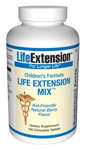 The Childrens Formula Life Extension Mix contains ingredients from Life Extension Mix in amounts that are suitable for children four years and older. Each easy to chew tablet contains ten essential minerals and vitamins, including A, D and Cimportant for a childs healthy development and growth..