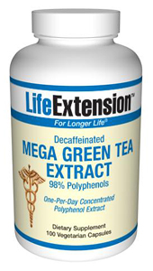 Mega Green Tea Extract (decaffeinated) (100 vegetarian capsules)* Life Extension