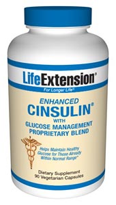 Enhanced Cinsulin with Glucose Management Proprietary Blend (90 vegetarian capsules)* Life Extension