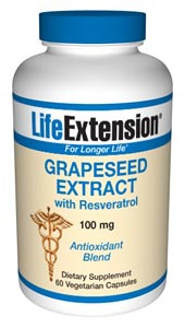 Grapeseed Extract with Resveratrol contains a spectrum of polyphenols that are naturally contained in red wine such as proanthocyanidins, anthocyanins, flavonoids, etc. In addition, unlike other products that contain only proanthocyanidins, this blend also provides standardized resveratrol, the polyphenol in red wine that has shown so many health benefits..