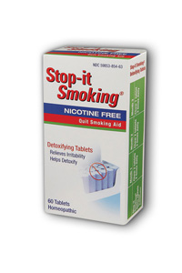 Stop-It Smoking helps you gather the strength and support you'll need to quit smoking without the nicotine. Stop-It Smoking is a two-part smoking cessation program with powerful ingredients that address craving reduction and body detoxification. A true smokers remedy that effectively lifts you away from the cravings and toxins that have built up from tobacco use and addiction.  Homeopathic Quit Smoking Aid Relieves Irritability.