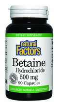 Betaine HCL (500mg 90 capsules) Natural Factors