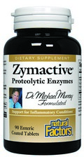 Dr. Michael Murray's formula Zymactive Proteolytic Enzyme, is a unique proteolytic enzyme that works systemically in the body promoting healthy joints, stronger immune system function and supporting overall good health..