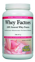 Whey Factors Powder Drink Mix (Natural Strawberry Flavor 2 lbs) Natural Factors