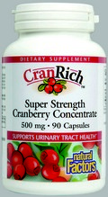 CranRich capsules provide a superior source of cranberrys unique health promoting compounds. Research has demonstrated that substances in cranberry prevent bacteria from sticking to the lining of the urinary tract and bladder, where they multiply..