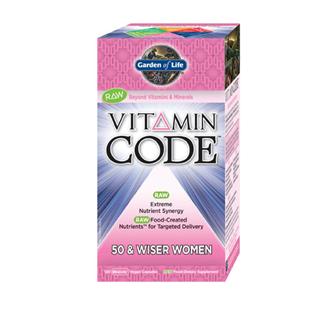 Vitamin Code 50 & Wiser Womens Formula is a comprehensive multi-vitamin with RAW Food-Created Nutrients offering an extreme synergistic blend of vitamins and minerals for extraordinary health and vitality. Providing select nutrients to support breast health with added vitamins D and E,  bone strength with vitamins A, C, D, calcium, magnesium and zinc, and cardiovascular support by adding vitamin B complex and vitamins C and E, Vitamin Code 50 & Wiser Womens formulation delivers the appropriate nutrients to support these key health areas..