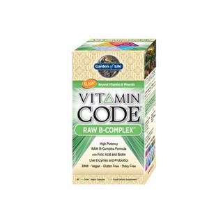 Garden of Lifes RAW B-Complex is a comprehensive, whole-food, multi-nutrient formula made with RAW Food-Created Nutrients for targeted delivery of vitamins B1, B2, B3, B5, B6, B12, folic acid and Biotin, as well as choline, PABA and inositol..