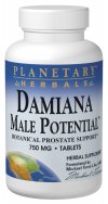 Planetary Herbals Damiana Male Potential blends well known herbs Saw Palmetto, Ginseng and Damiana to create a comprehensive botanical supplement for men..