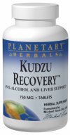 Planetary Herbals Kudzu Recovery features the roots and flowers of kudzu (Pueraria lobata), which have long been used in Chinese herbalism to help lessen the desire for alcohol. Researchers have identified two constituents in kudzu responsible for this activity, daidzein and daidzin, which in animal research have been found to cause a similar effect. These are combined with coptis, a primary cleansing and liver-supporting herb from Chinese herbalism, and other key botanicals historically used to reduce cravings..