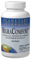 Planetary Herbals MigraComfort may ease tension and support vascular smooth muscle relaxation in the brain. This patented, standardized extract of Petasites hybridus contains petasin and isopetasin, biologically active compounds which may have an affinity for cerebral blood vessels, and may support normal inflammation response by inhibiting leuketrine synthesis..