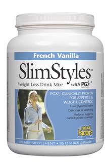 Natural Factors Vanilla SlimStyles Weight Loss Drink Mix reduces the appetite to help lose weight naturally..