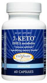 Enzymatic Therapy 7-Keto enhances the immune system and memory through an improved form of DHEA..