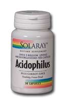 Each capsule contains over <b>three billion</b>**<b> viable </b><i>L.acidophilus</i> .   with additional <i>L. bulgaricus</i> and <i>S. thermophilus</i> in a base of .   carrot juice powder. These friendly bacteria are necessary for the maintenance .   of a normal, healthy digestive tract..
