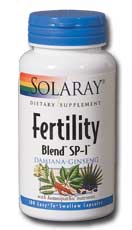 Fertility Blend SP-1 from Solaray with homeopathic nutrients for safe, healthy conception..