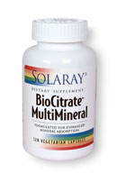 BioCitrate MultiMineral by Solaray is formulated for enhanced mineral absorption. This specially blended formula of vitamins and minerals works to promote overall health and wellness by supporting nutritional absorption in the body..