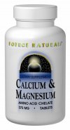 Calcium & Magnesium (300 mg 100 tabs) Source Naturals