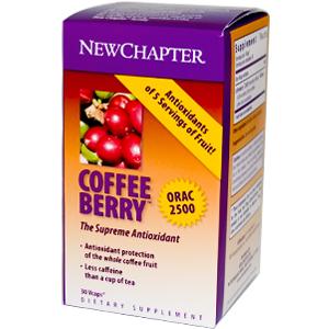 New Chapter's CoffeeBerry Whole-Coffee Fruit Concentrate contains less than 1% caffeine, which means that a daily serving contains no more caffeine than one-tenth of a cup of tea. Maintain healthy blood glucose levels. Neutralize toxic free radicals. Protect cell membranes and human plasma against damaging oxidation.Help preserve natural antioxidants in the body..