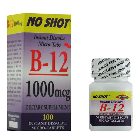 No Shot Micro Tablets go to work fast, just place one MIcro-Tab under the tongue and within seconds the Micro-Tab is dissolved and the nutrients are sped into the bloodstream..