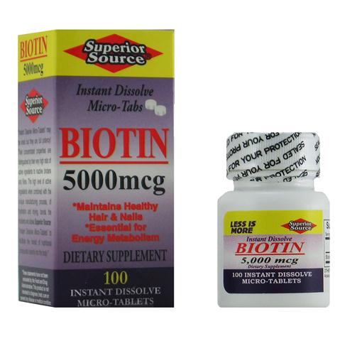 Biotin plays an important role in development of healthy hair and nails, and is beneficial in support of the production of amino acids and the metabolism of fats..