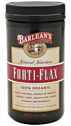 Barlean's Forti-Flax a rich source of Omega-3, dietary fiber, protein, mucilage and phenolic compounds, vitamins, major and trace minerals and amino acids. Freshly cold-milled, 100% certified organic, Kosher certified, pesticide and herbicide free, select flax seeds from North America..