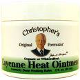 Cayenne Heat Ointment form Dr. Christopher's offers penetrating pain relief for Osteo- and Rheumatoid Arthritis sufferers, as well as Fibromyalgia pain, and Migraines..