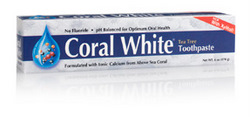 Coral Inc. Eco Safe Coral White Toothpaste, no fluoride, pH balanced, formulated with ionic calcium from above sea coral..