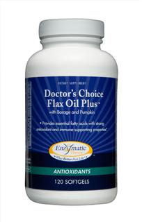 Doctor's Choice Flax Oil Plus soft-gels well balanced Omega-3 antioxidant with organic flax seed, pumpkin seed and borage seed oil for strong immune support..