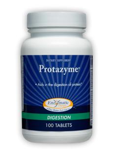 Protazyme employees proteolytic enzymes to supports healthy stomach acidity, for proper breakdown of protein in the stomach..