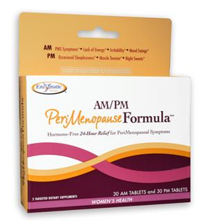 This hormone-free blend relieves the symptoms of perimenopause. Most women typically enter perimenopause during their mid 30's to late 40's. Symptoms are similar to menopause, including: hot flashes, lack of energy and night sweats..