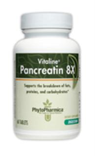 Extra-strength pancreatic enzymes formula for digestive support..