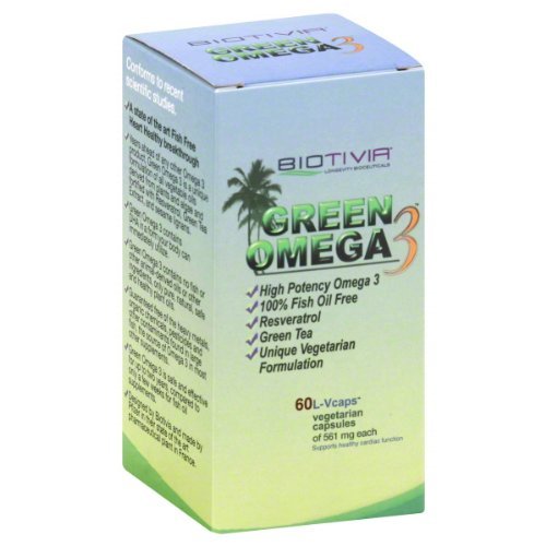 Green Omega 3 from Biotivia is the only all-vegetable, eco-friendly, high-potency omega 3 supplement that actually provides a high concentration of the vital omega 3 fatty acids, and DHA directly, without any of the risks of fish and krill oil or the poor potency and health issues of flaxseed oil..