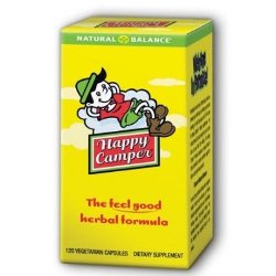 Natural Balance Happy Camper herbal formula contains a unique blend of herbs known to help calm your nerves..