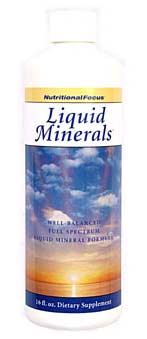 A great tasting, potent and well balanced liquid mineral, formulated for maximum absorption. Nutritional Focus uses the highest quality natural plant source nutrients available. Contains no sugar, starch, soy, yeast, corn or any other known allergens. Free of artificial coloring and flavoring..