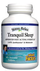 Tranquil Sleep by Natural Factors fast acting formula enhances the quality of sleep..