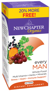 Every Man is an organic whole-food multivitamin formulated specifically for the needs of active men. Bonus Pack-20% more...Free! 144 tablets, $49.17.