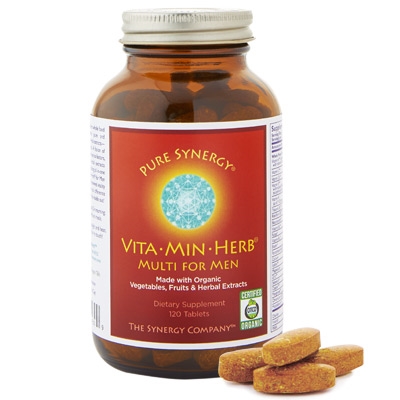 Organic Vita-Min-Herb Multi for Men by The Synergy Company.