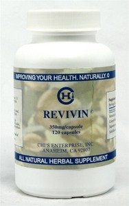 The herbal formula Revivin developed by Chi's Enterprise exhibits anti-tumor, anti-inflammatory, anti-pyretic and anti-toxin properties..