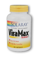 Solaray ViraMax for Women is a performance formula with Brazilian Catuaba that helps support a women's sexual performance..
