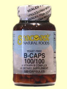 Seacoast Vitamin B-Complex, 100 mg, 100 Yeast-Free Capsules.